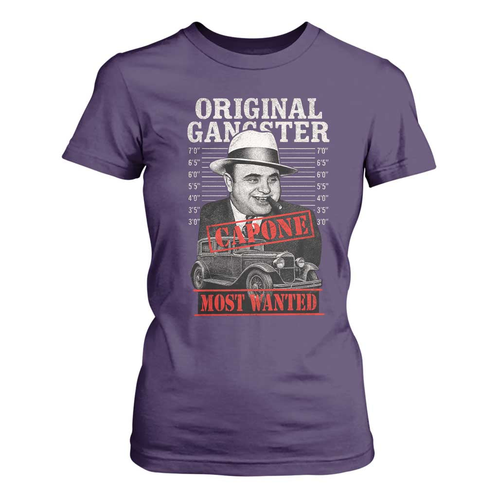 Original Gangster Most Wanted Al Capone T Shirt For Women Italian American Mafia TS11 Purple Print Your Wear