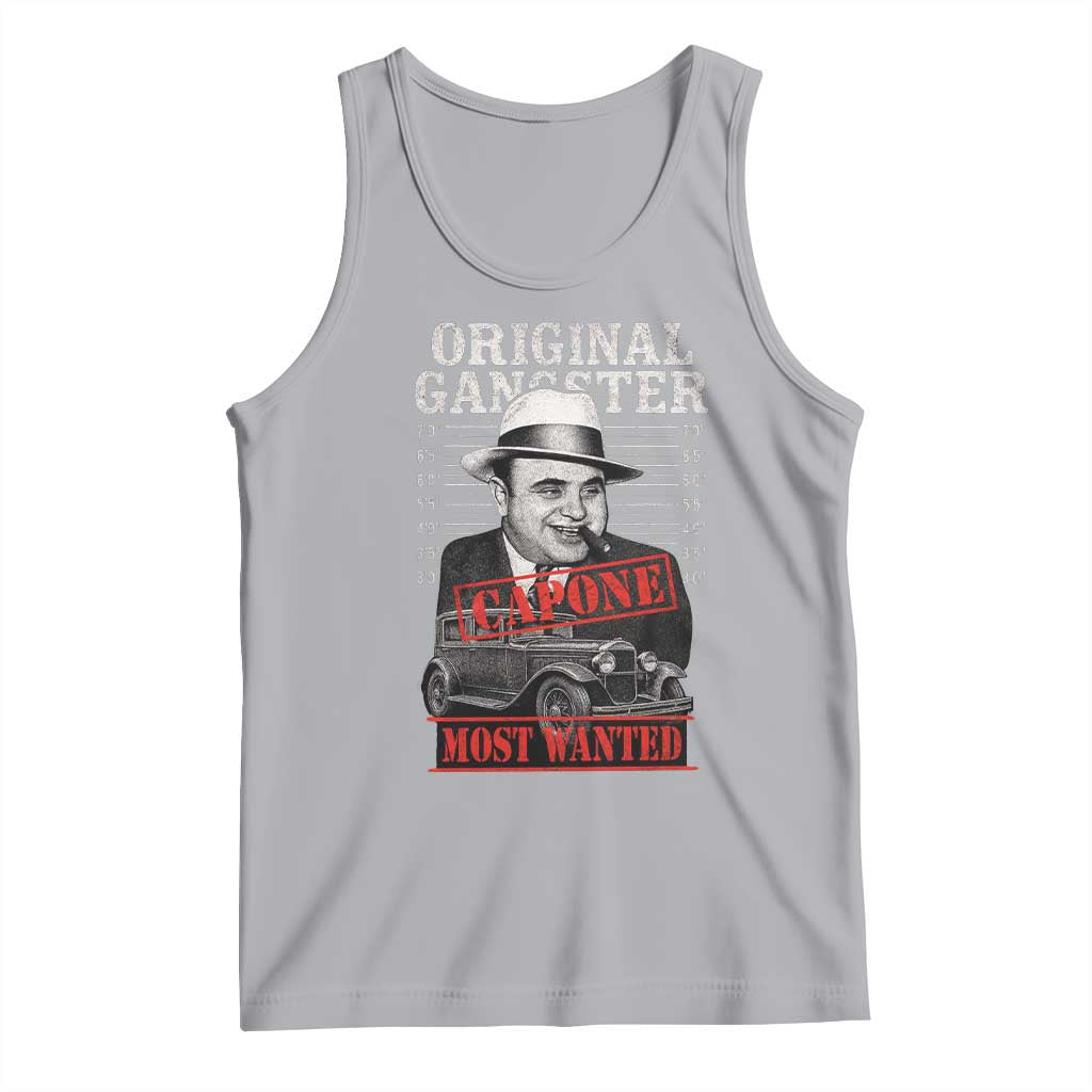 Original Gangster Most Wanted Al Capone Tank Top Italian American Mafia TS11 Athletic Heather Print Your Wear