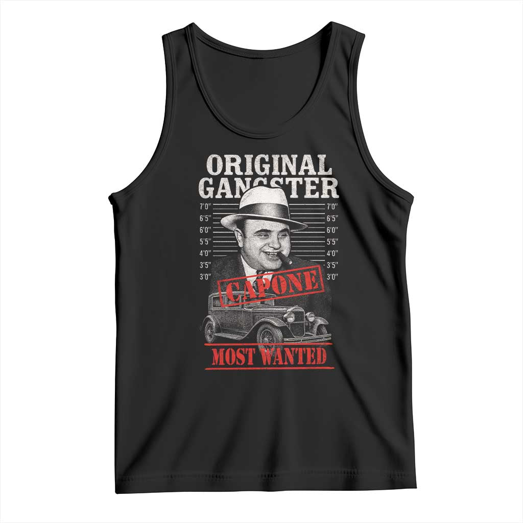 Original Gangster Most Wanted Al Capone Tank Top Italian American Mafia TS11 Black Print Your Wear