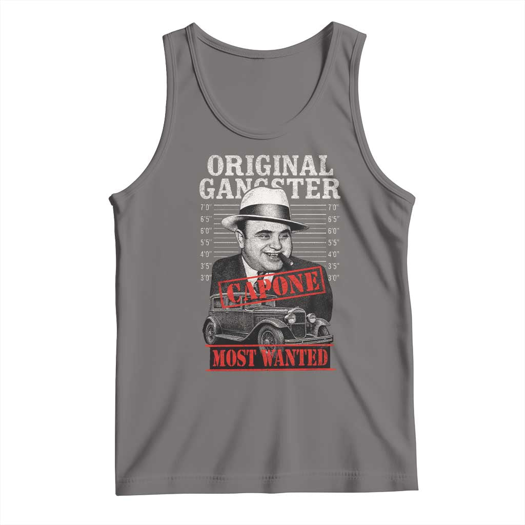 Original Gangster Most Wanted Al Capone Tank Top Italian American Mafia TS11 Deep Heather Print Your Wear
