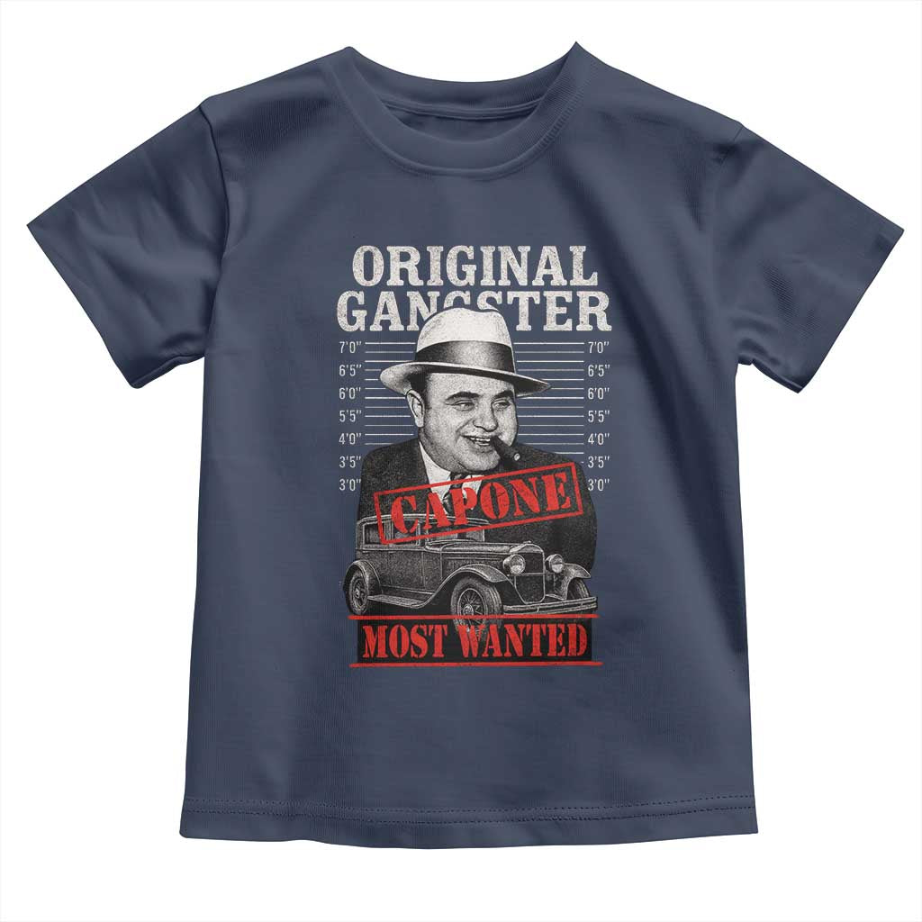 Original Gangster Most Wanted Al Capone Toddler T Shirt Italian American Mafia TS11 Navy Print Your Wear