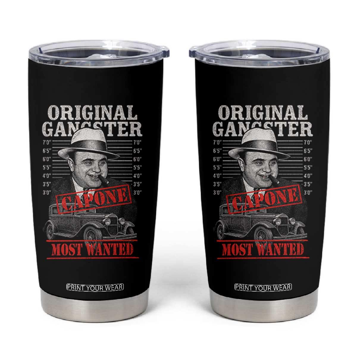 Original Gangster Most Wanted Al Capone Tumbler Cup Italian American Mafia TS11 Black Print Your Wear