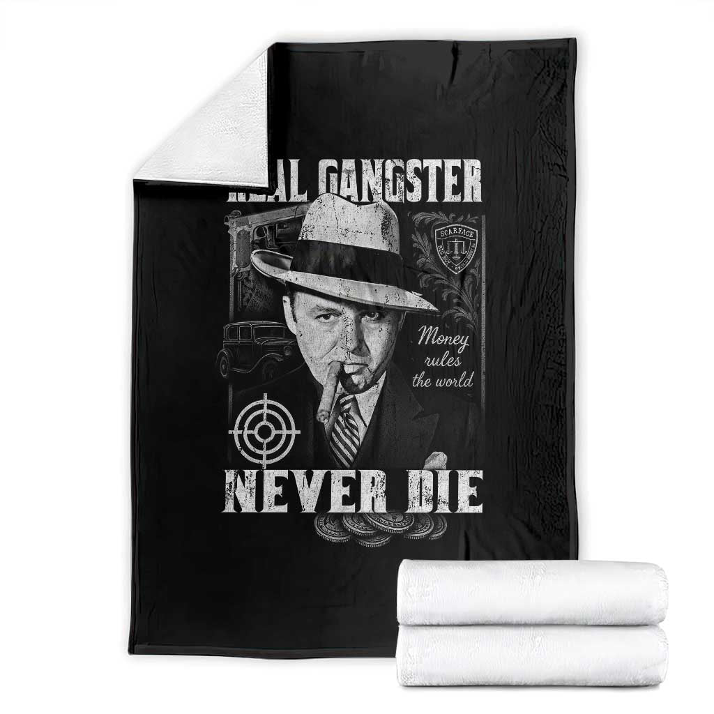 Al Capone Throw Blanket Real Ganster Never Die Italian American Mafia TS11 Black Print Your Wear