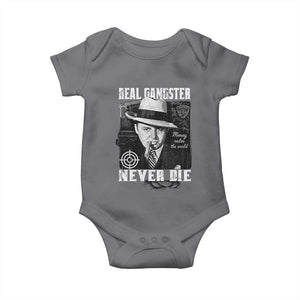 Al Capone Baby Onesie Real Ganster Never Die Italian American Mafia TS11 Charcoal Print Your Wear