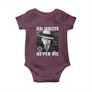 Al Capone Baby Onesie Real Ganster Never Die Italian American Mafia TS11 Maroon Print Your Wear