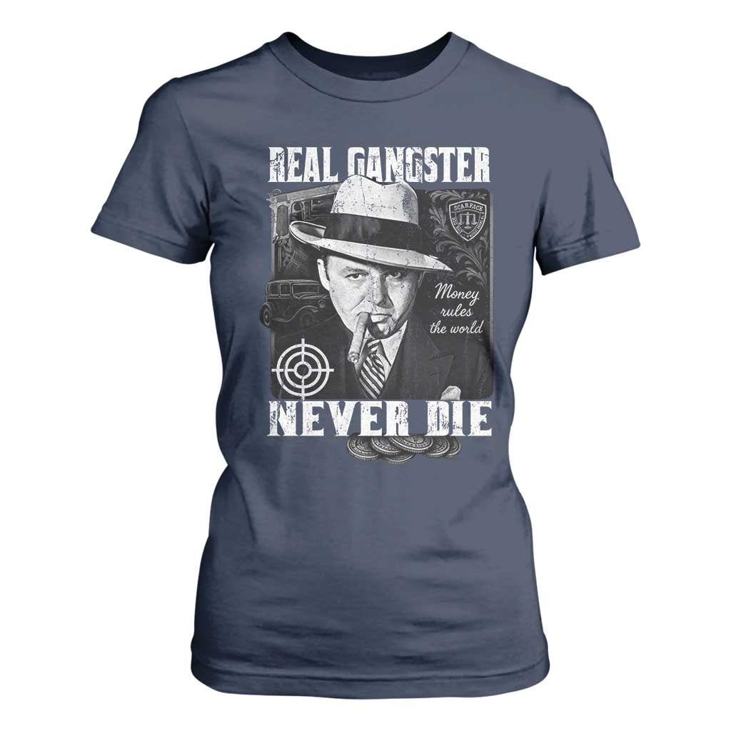 Al Capone T Shirt For Women Real Ganster Never Die Italian American Mafia TS11 Navy Print Your Wear