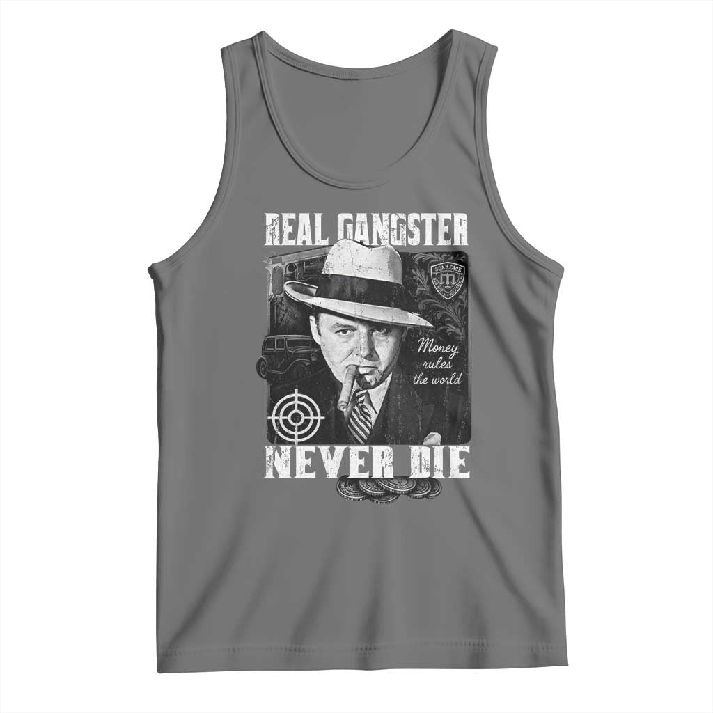 Al Capone Tank Top Real Ganster Never Die Italian American Mafia TS11 Black Heather Print Your Wear