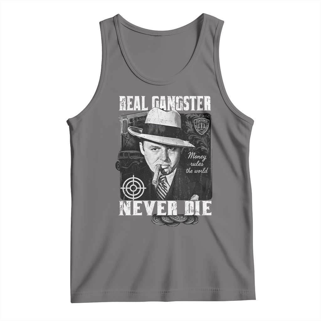 Al Capone Tank Top Real Ganster Never Die Italian American Mafia TS11 Deep Heather Print Your Wear