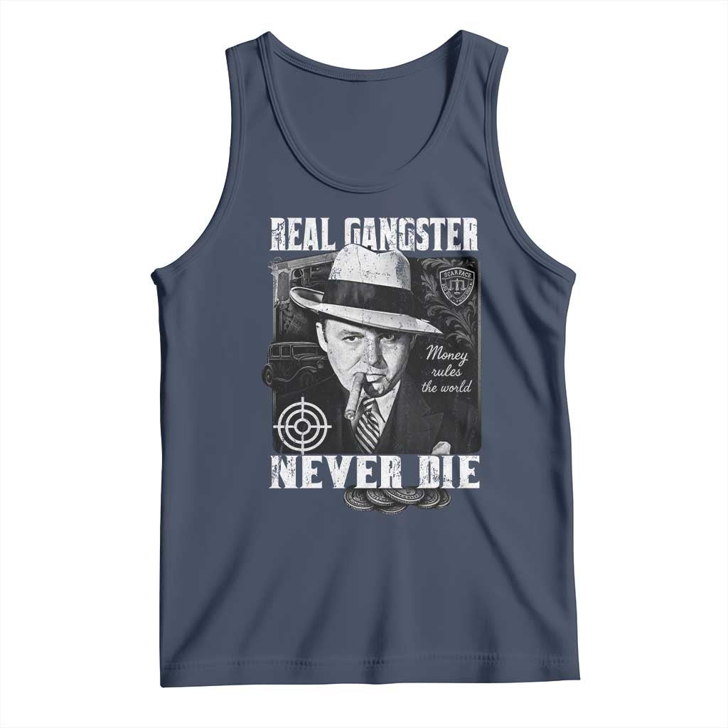 Al Capone Tank Top Real Ganster Never Die Italian American Mafia TS11 Navy Print Your Wear