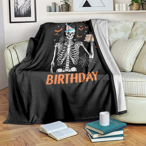 Funny Halloween Birthday Throw Blanket Its My Bday Skeleton Cake Party TS11 Print Your Wear