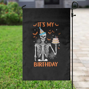 Funny Halloween Birthday Garden Flag Its My Bday Skeleton Cake Party TS11 Print Your Wear