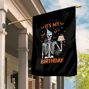 Funny Halloween Birthday Garden Flag Its My Bday Skeleton Cake Party TS11 Print Your Wear