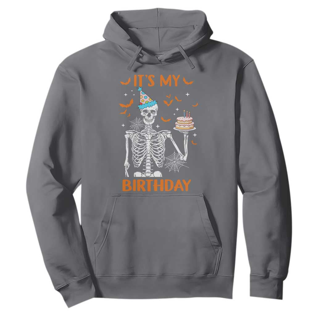 Funny Halloween Birthday Hoodie Its My Bday Skeleton Cake Party TS11 Charcoal Print Your Wear