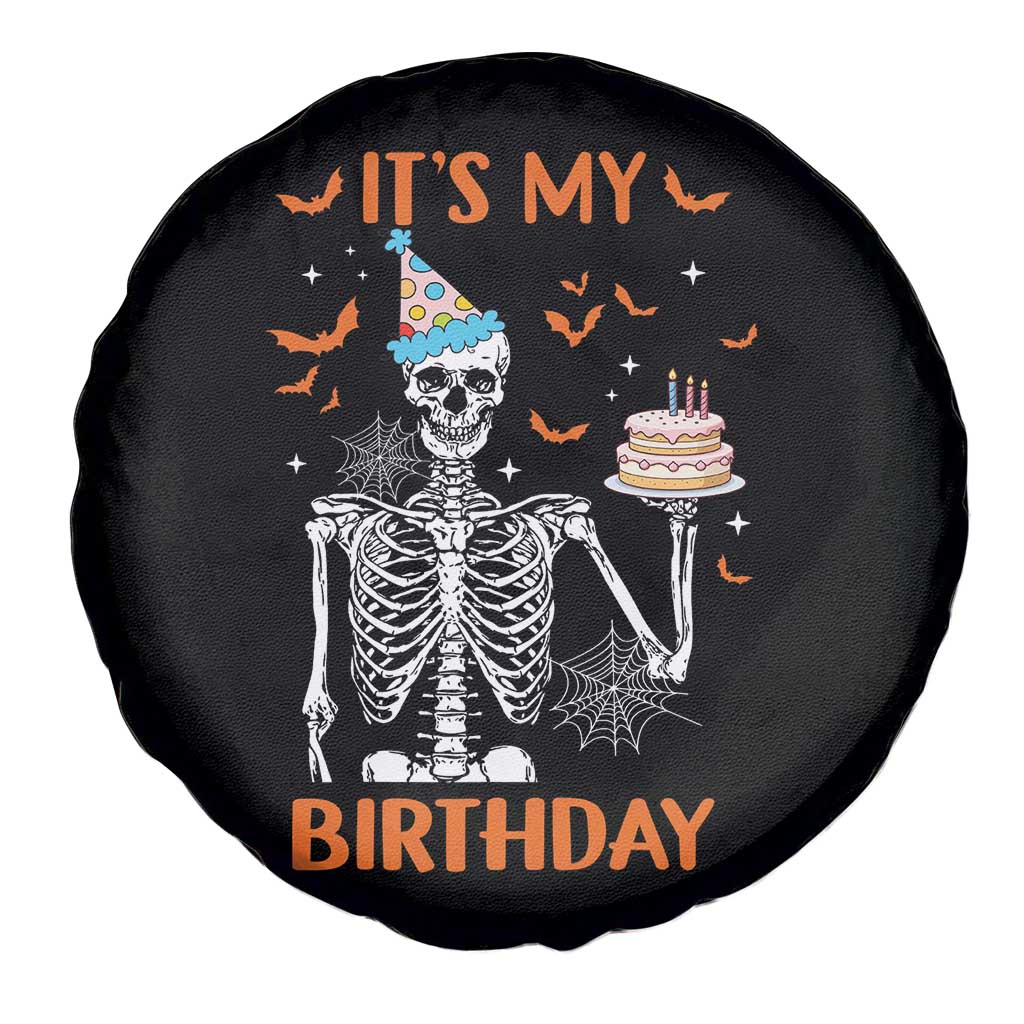 Funny Halloween Birthday Spare Tire Cover Its My Bday Skeleton Cake Party TS11 Print Your Wear