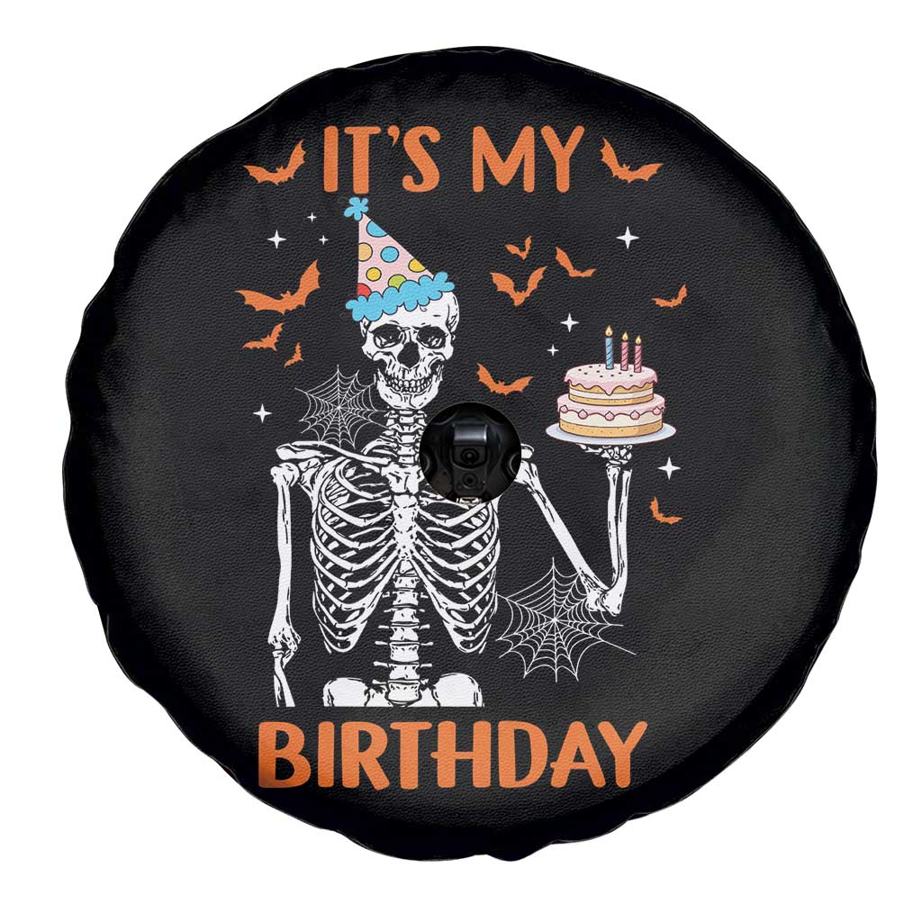 Funny Halloween Birthday Spare Tire Cover Its My Bday Skeleton Cake Party TS11 Print Your Wear