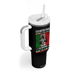 Funny The Only Thing Better Than Being Italian Is Being Sicilian Tumbler With Handle Sicily Italy TS11 Print Your Wear