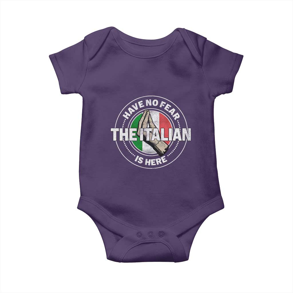Funny Have No Fear The Italian Is Here Baby Onesie Che Vuoi TS11 Purple Print Your Wear