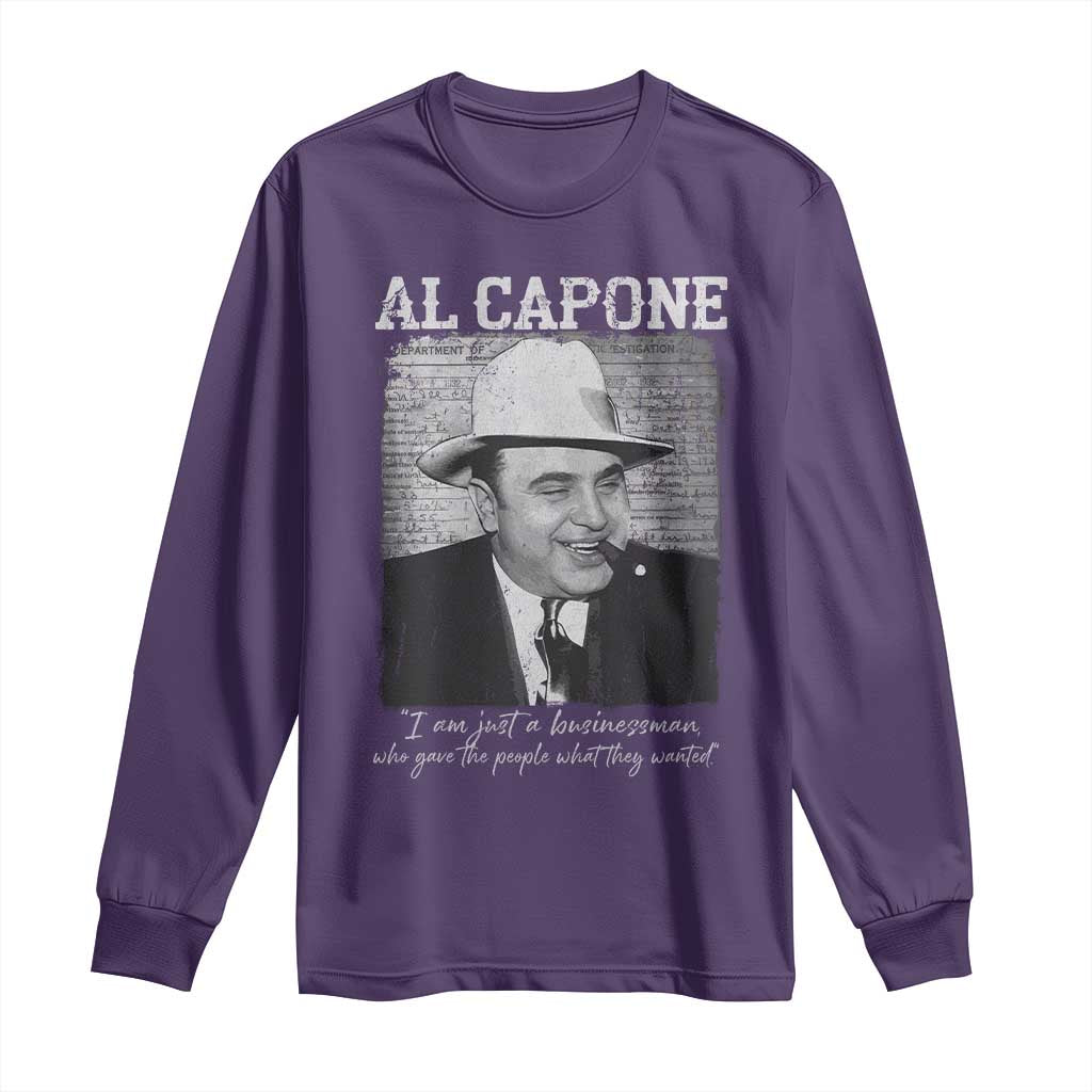 Al Capone Long Sleeve Shirt I Am Just A Businessman American Gangster Mafia TS11 Purple Print Your Wear