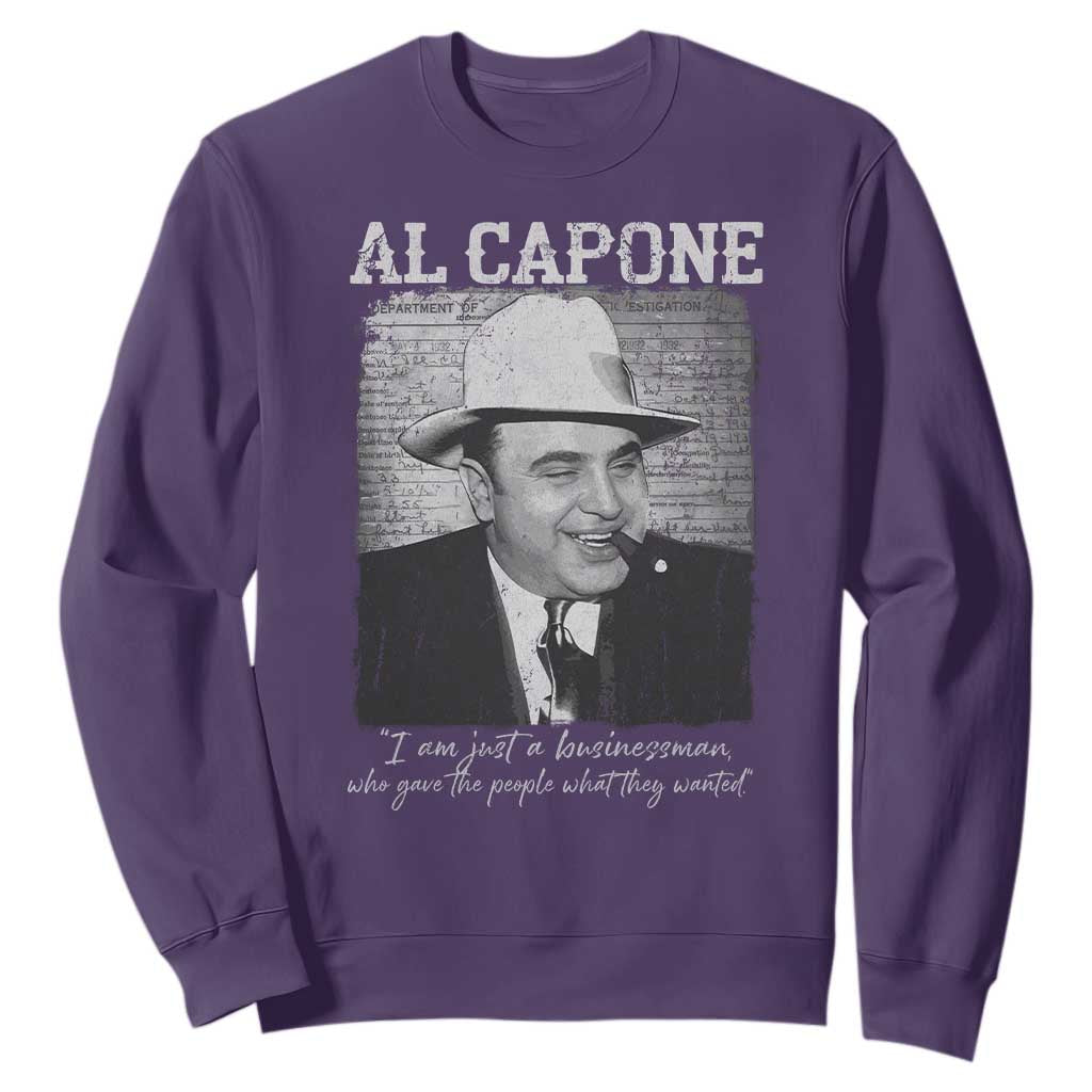 Al Capone Sweatshirt I Am Just A Businessman American Gangster Mafia TS11 Purple Print Your Wear