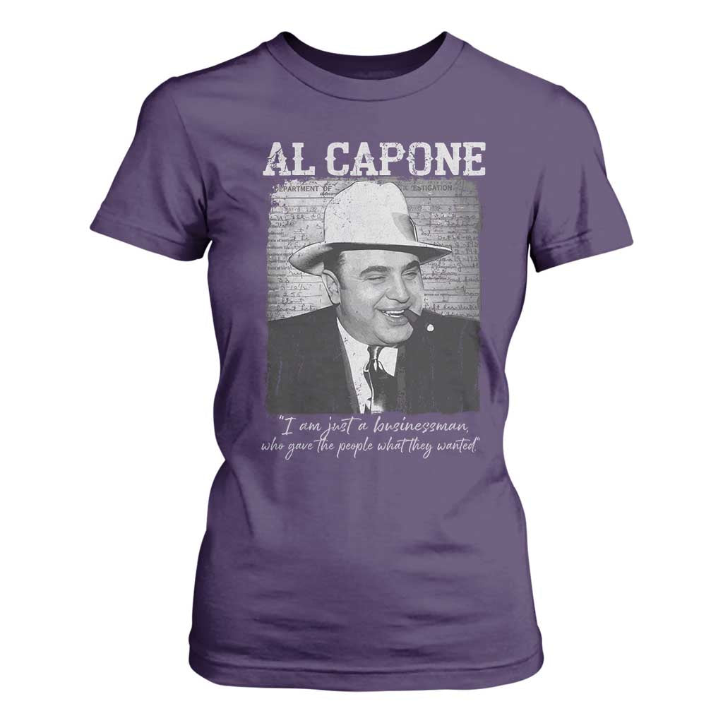 Al Capone T Shirt For Women I Am Just A Businessman American Gangster Mafia TS11 Purple Print Your Wear