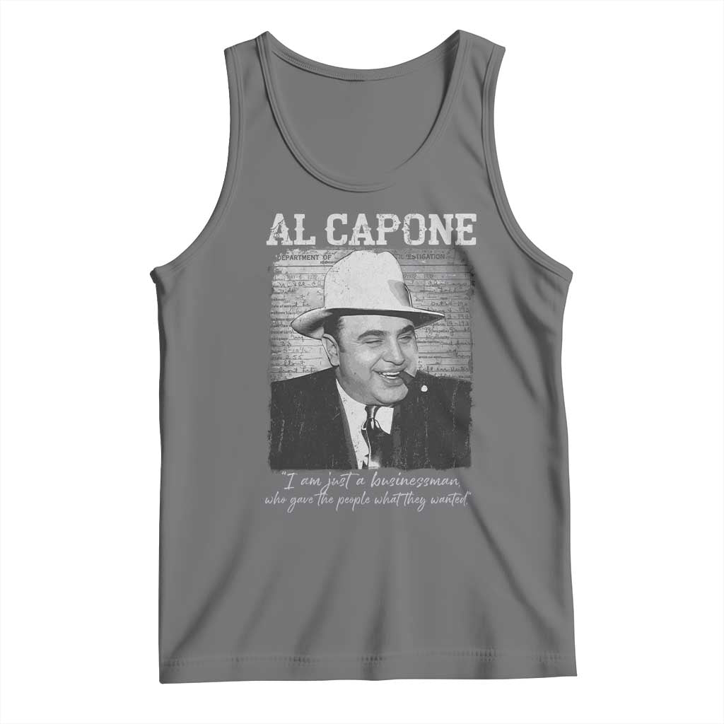 Al Capone Tank Top I Am Just A Businessman American Gangster Mafia TS11 Black Heather Print Your Wear