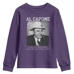 Al Capone Youth Sweatshirt I Am Just A Businessman American Gangster Mafia TS11 Purple Print Your Wear