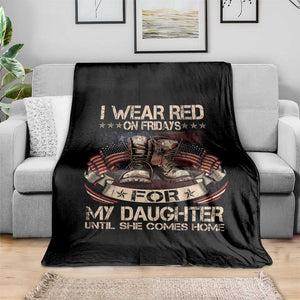 I Wear Red On Fridays For My Daughter Until She Comes Home Throw Blanket Vintage American Flag TS11 Print Your Wear
