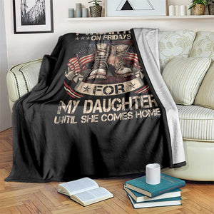 I Wear Red On Fridays For My Daughter Until She Comes Home Throw Blanket Vintage American Flag TS11 Print Your Wear