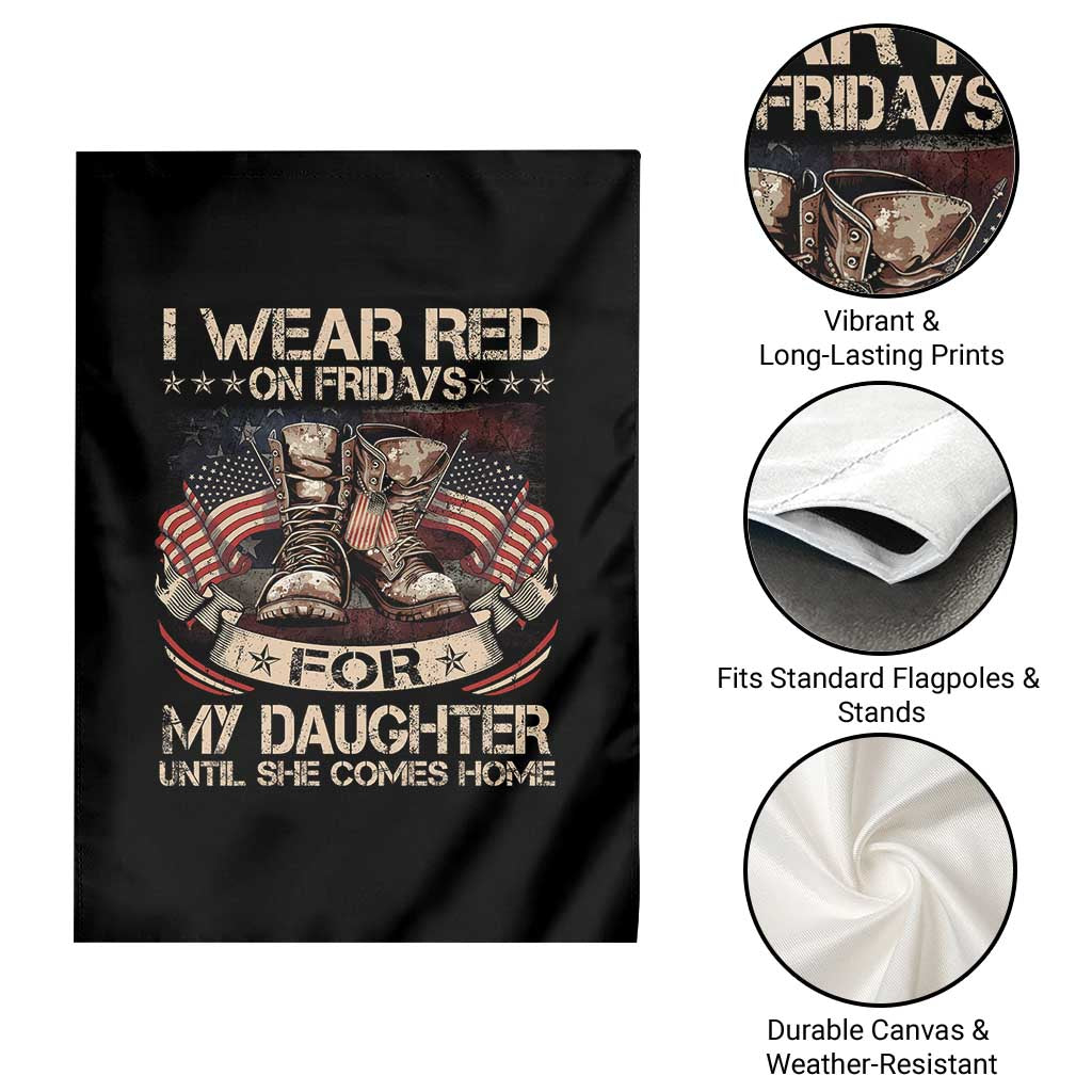 I Wear Red On Fridays For My Daughter Until She Comes Home Garden Flag Vintage American Flag TS11 Print Your Wear