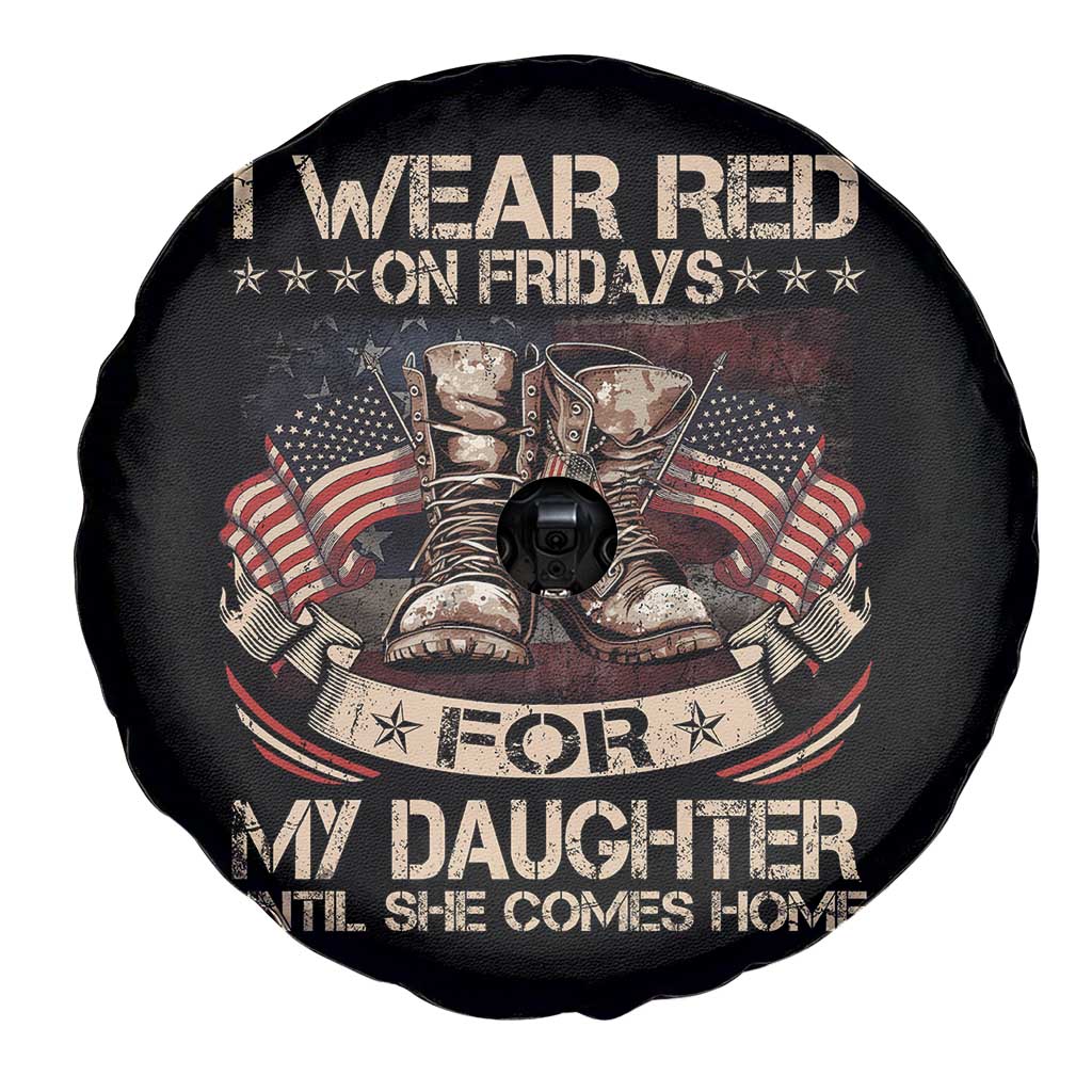 I Wear Red On Fridays For My Daughter Until She Comes Home Spare Tire Cover Vintage American Flag TS11 Print Your Wear