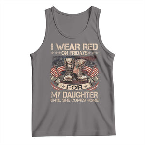 I Wear Red On Fridays For My Daughter Until She Comes Home Tank Top Vintage American Flag TS11 Deep Heather Print Your Wear
