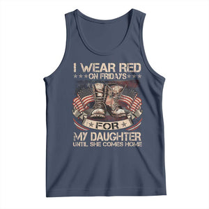 I Wear Red On Fridays For My Daughter Until She Comes Home Tank Top Vintage American Flag TS11 Navy Print Your Wear