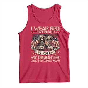 I Wear Red On Fridays For My Daughter Until She Comes Home Tank Top Vintage American Flag TS11 Red Print Your Wear
