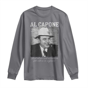 Al Capone Long Sleeve Shirt Lets Call Me An Organizer American Gangster Mafia TS11 Charcoal Print Your Wear