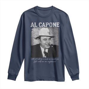 Al Capone Long Sleeve Shirt Lets Call Me An Organizer American Gangster Mafia TS11 Navy Print Your Wear