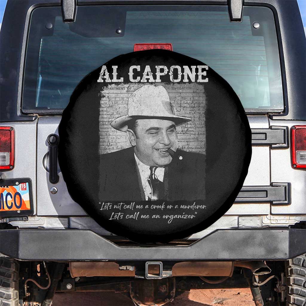 Al Capone Spare Tire Cover Lets Call Me An Organizer American Gangster Mafia TS11 No hole Black Print Your Wear