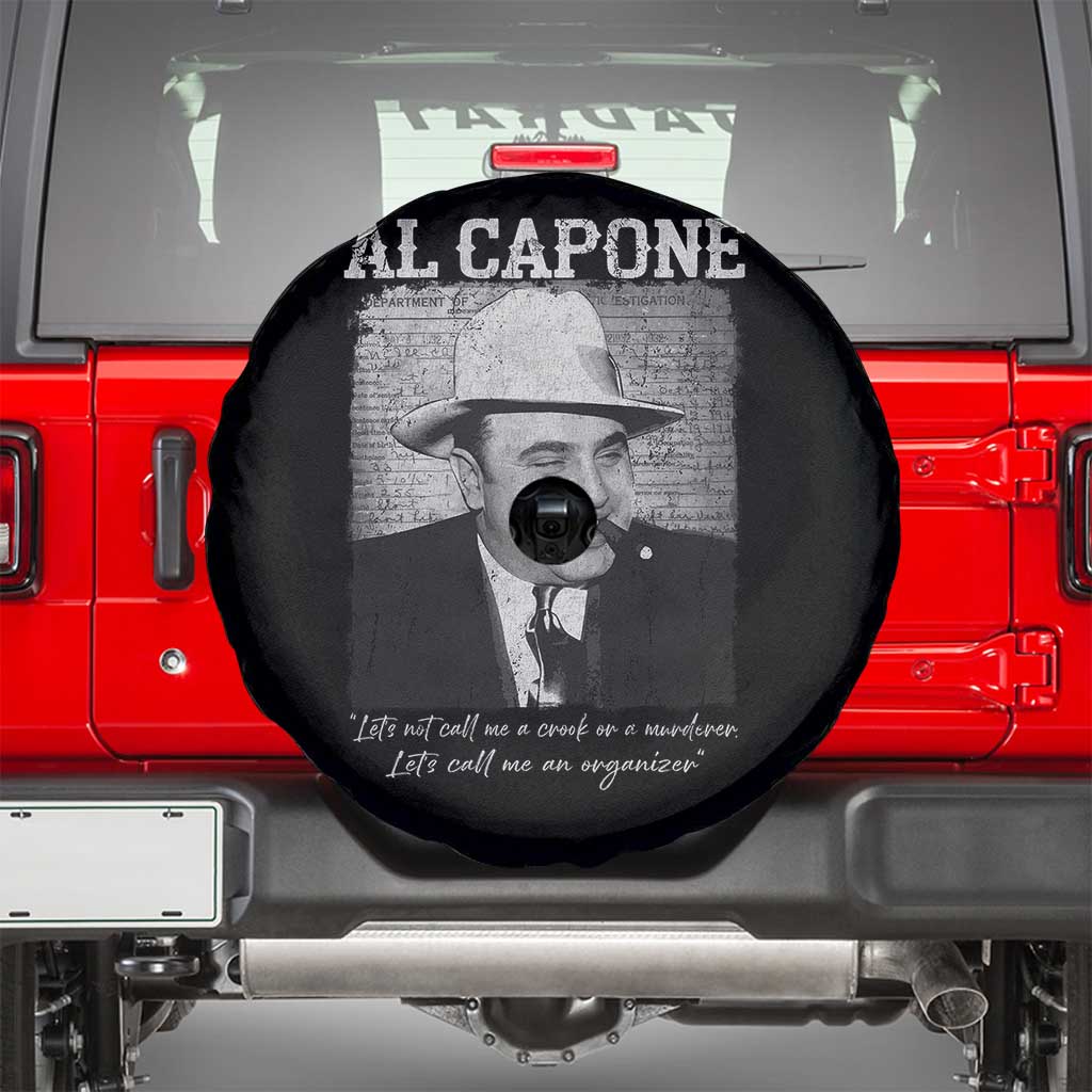 Al Capone Spare Tire Cover Lets Call Me An Organizer American Gangster Mafia TS11 Black Print Your Wear