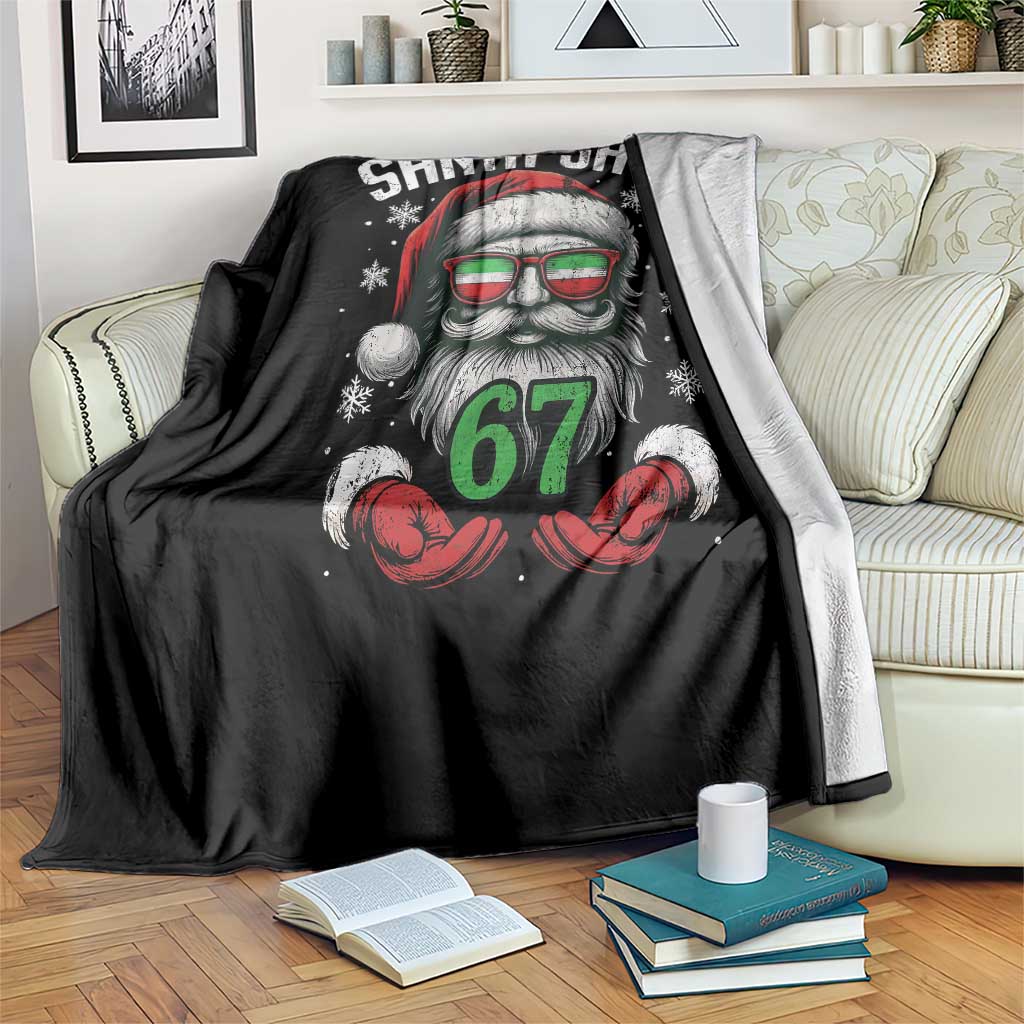 Funny Christmas Santa Says 67 Throw Blanket Six Seven Meme Gen Alpha Xmas Gag Gift TS11 Print Your Wear