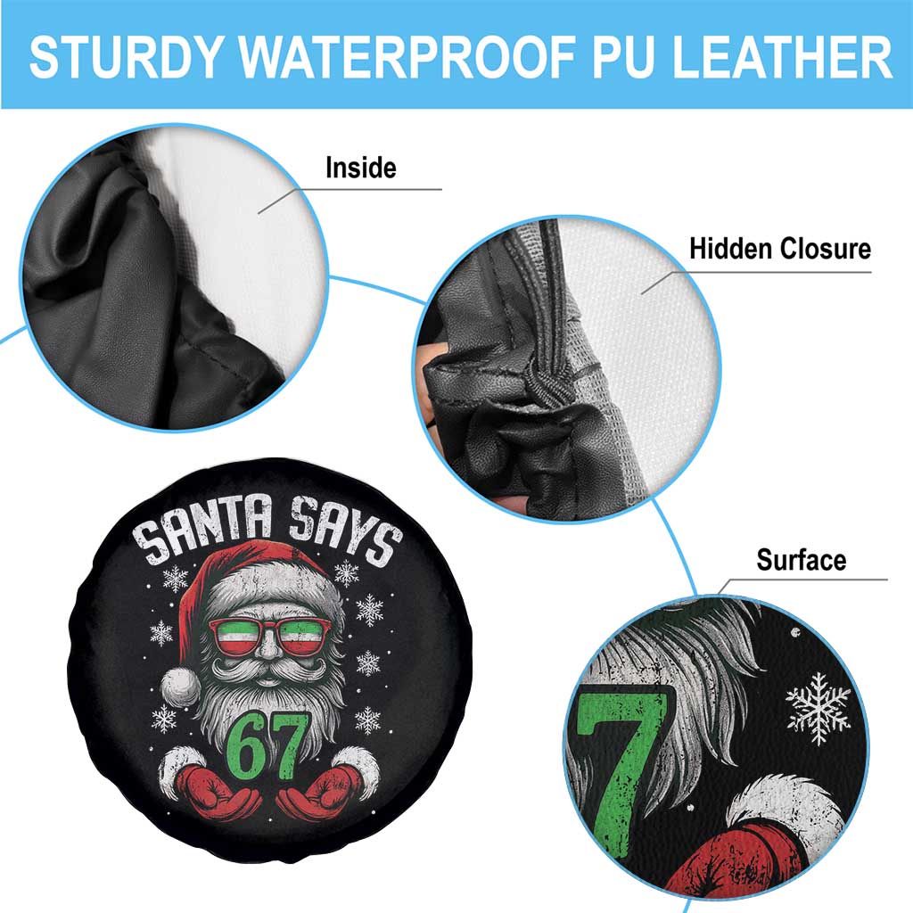 Funny Christmas Santa Says 67 Spare Tire Cover Six Seven Meme Gen Alpha Xmas Gag Gift TS11 Print Your Wear