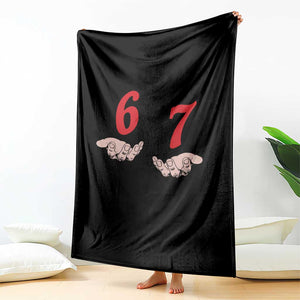 Funny 67 Six Seven Meme Hands Gesture Alpha Slang Throw Blanket TS11 Print Your Wear