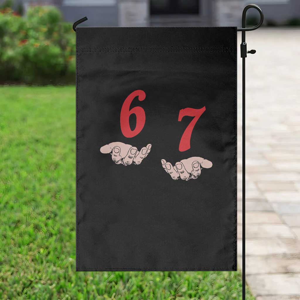 Funny 67 Six Seven Meme Hands Gesture Alpha Slang Garden Flag TS11 Print Your Wear