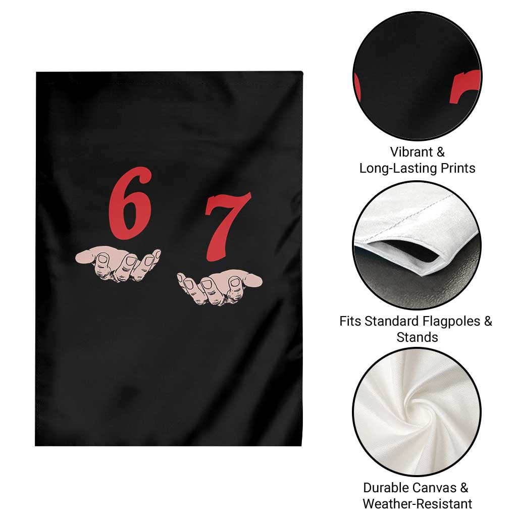 Funny 67 Six Seven Meme Hands Gesture Alpha Slang Garden Flag TS11 Print Your Wear