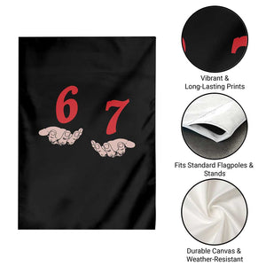 Funny 67 Six Seven Meme Hands Gesture Alpha Slang Garden Flag TS11 Print Your Wear