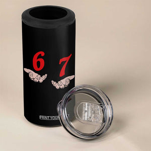 Funny 67 Six Seven Meme Hands Gesture Alpha Slang 4 in 1 Can Cooler Tumbler TS11 Print Your Wear