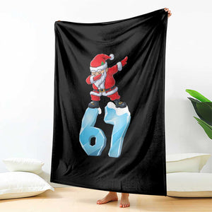 Funny 67 Christmas Throw Blanket Six Seven Dabbing Santa Meme Gen Alpha Slang TS11 Print Your Wear