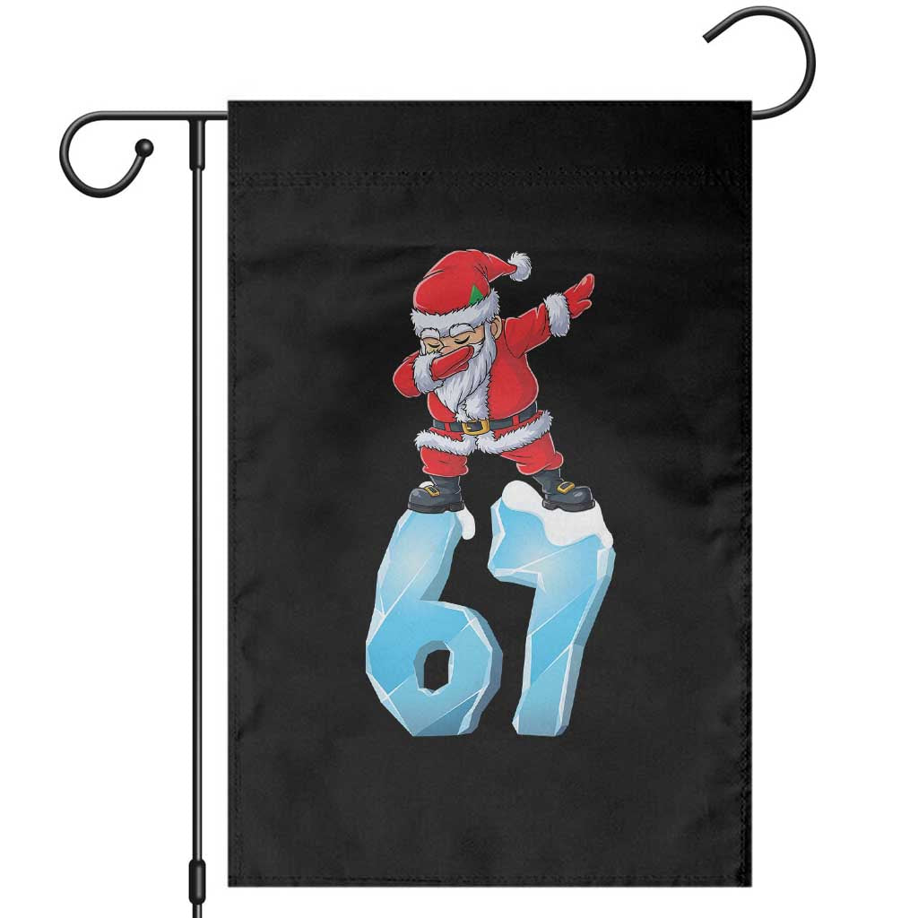 Funny 67 Christmas Garden Flag Six Seven Dabbing Santa Meme Gen Alpha Slang TS11 Black Print Your Wear
