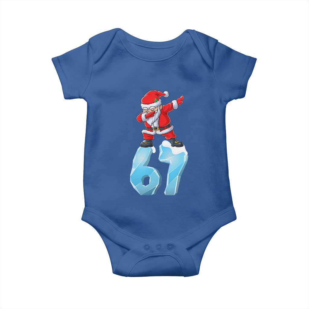 Funny 67 Christmas Baby Onesie Six Seven Dabbing Santa Meme Gen Alpha Slang TS11 Royal Blue Print Your Wear