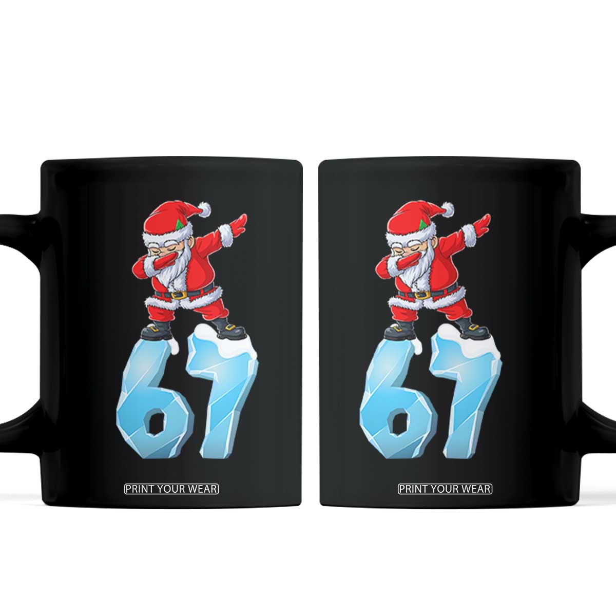 Funny 67 Christmas Coffee Mug Six Seven Dabbing Santa Meme Gen Alpha Slang TS11 Black Print Your Wear