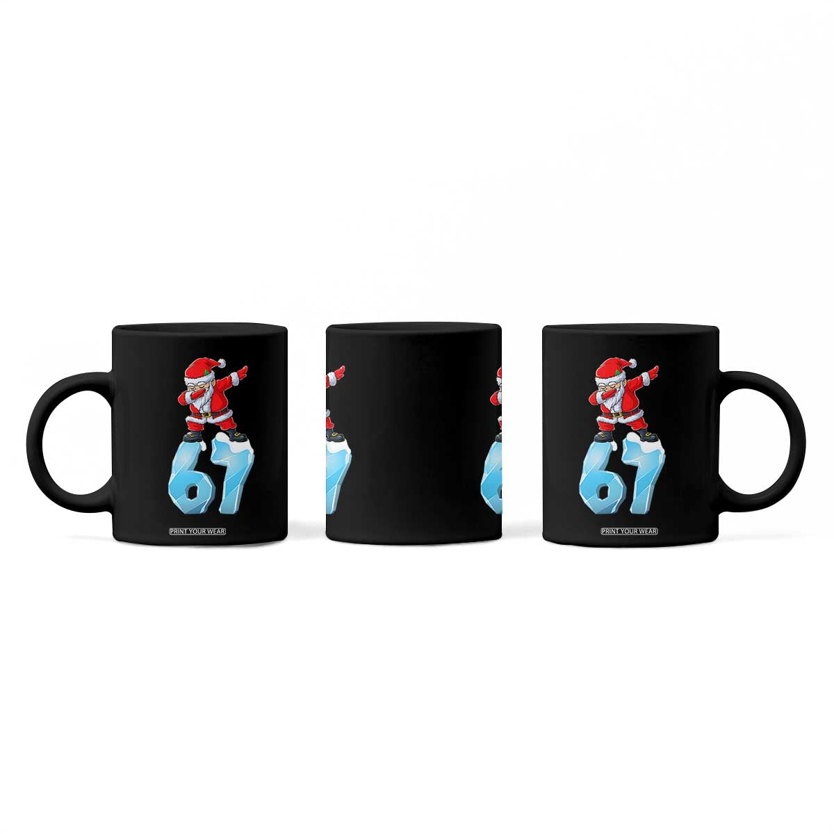 Funny 67 Christmas Coffee Mug Six Seven Dabbing Santa Meme Gen Alpha Slang TS11 Print Your Wear