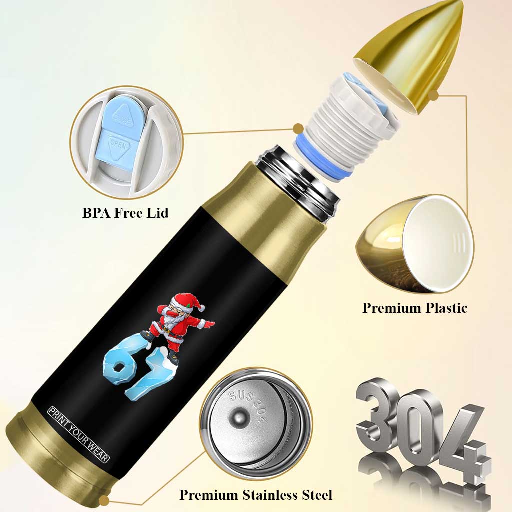 Funny 67 Christmas Bullet Tumbler Six Seven Dabbing Santa Meme Gen Alpha Slang TS11 Print Your Wear